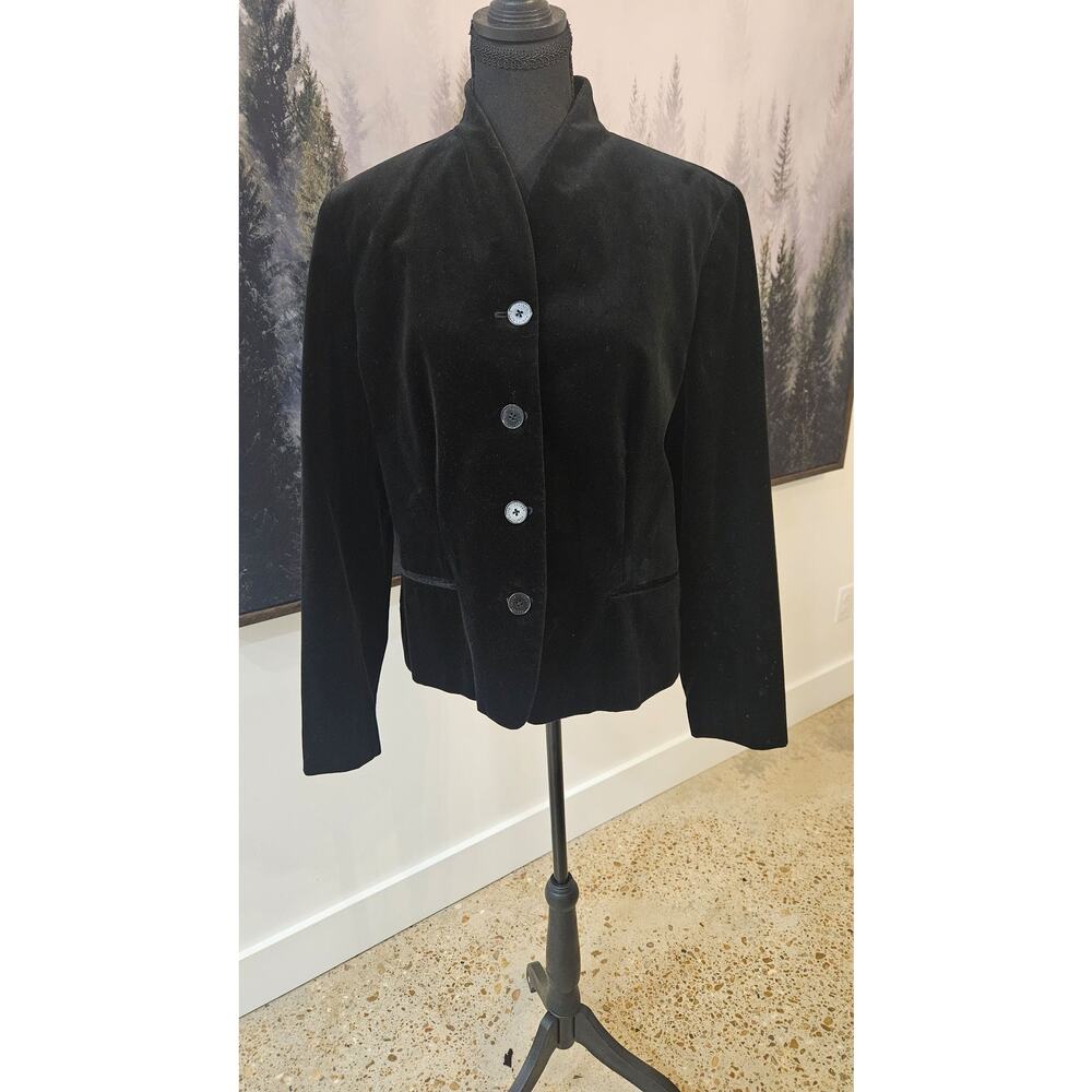 Lauren Ralph Lauren Black Velvet Vest / Jacket 16 - Picture 2 of 4